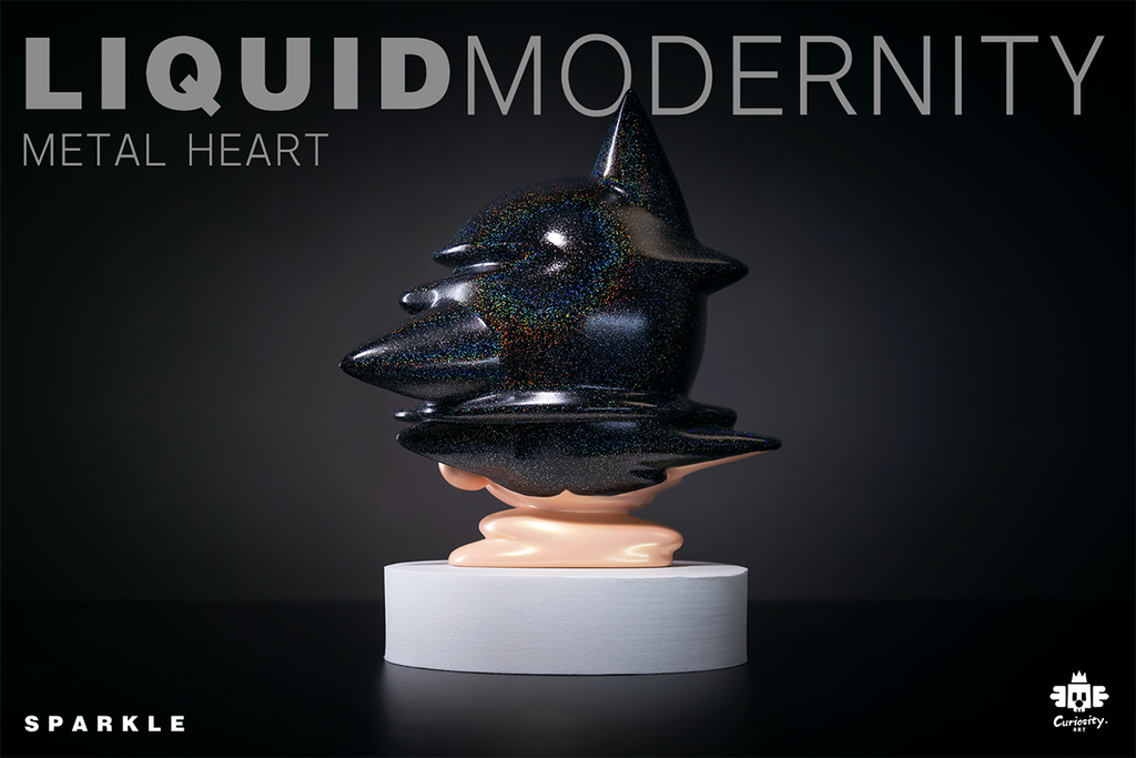 Liquid Modernity Metal Heart Sparkle