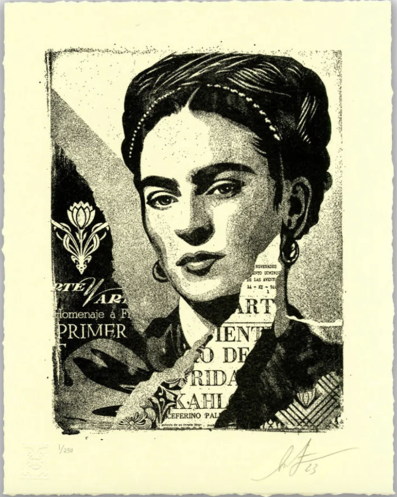 The Woman Who Defeated Pain (Fridah Kahlo) Letterpress