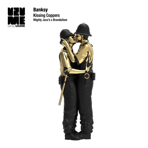[Banksy] Kissing coppers ( édition gold )