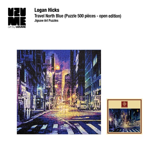 [Logan Hicks] Travel North Blue (Puzzle 500 pièces, édition limitée à 200 exemplaires)