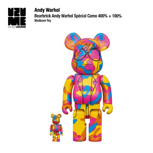 [Andy Warhol] Bearbrick Andy Warhol Special Camo 400% + 100%