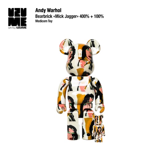 [Andy Warhol] Bearbrick Andy Warhol "Mick Jagger" 400% + 100%