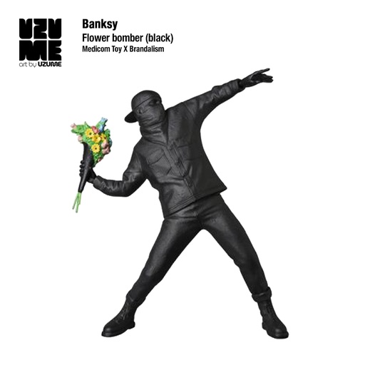 [Banksy] Flower Bomber (Gesso Black Edition)