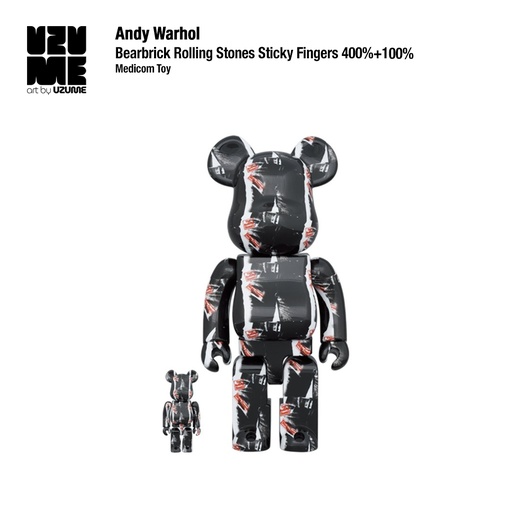 [Andy Warhol] Bearbrick Rolling Stones Sticky Fingers 400% + 100%
