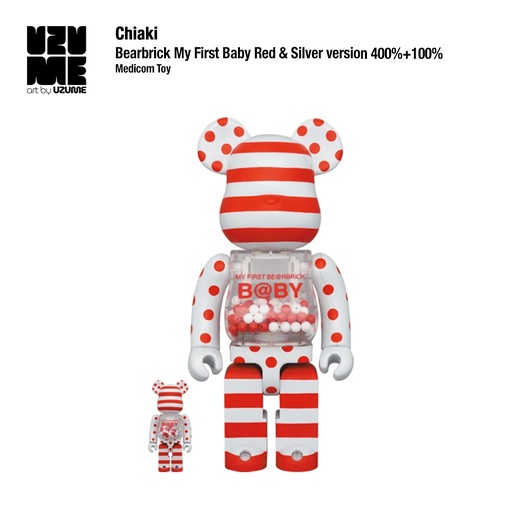[Chiaki] Bearbrick My First Baby Red & Silver version 400% + 100%