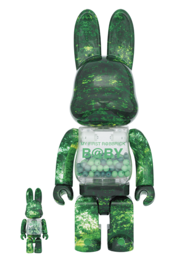 [Bearbrick] My First R@bbrick Forest Green Ver. 400% + 100%