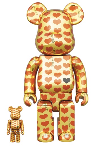 [Bearbrick] Bearbrick Gold heart 400% + 100%